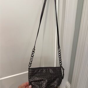 Michael Kors Black Studded Shoulder Crossbody